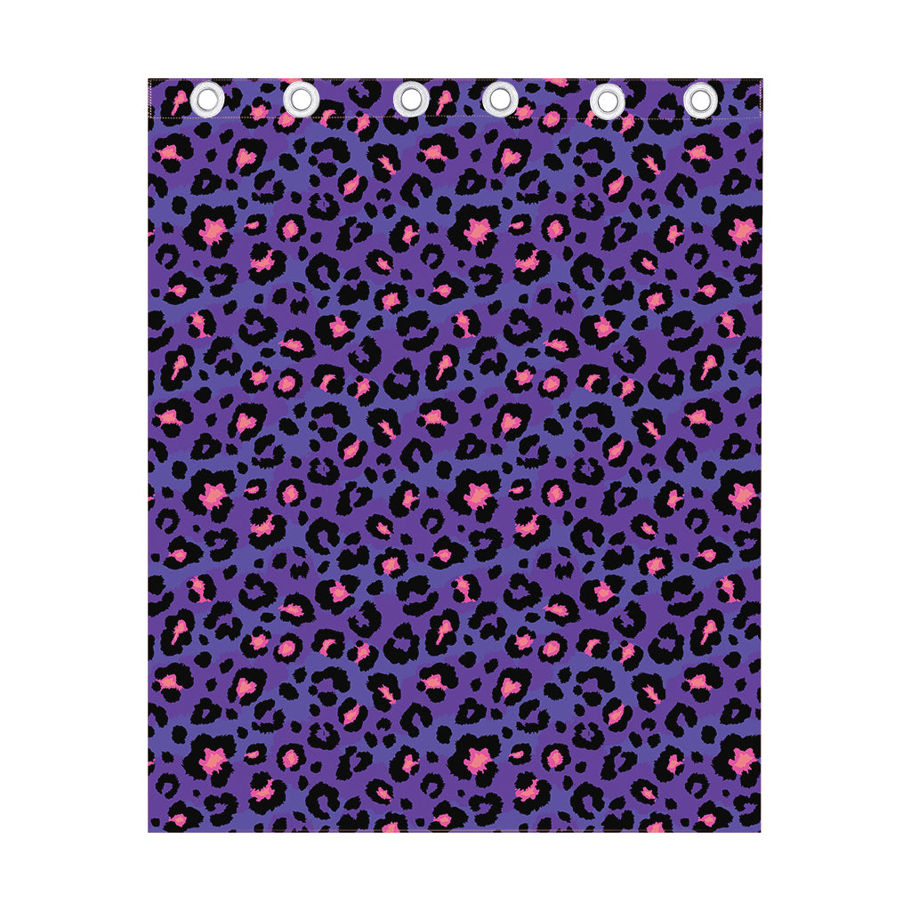 Purple And Pink Leopard Print Curtain