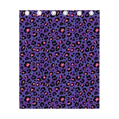 Purple And Pink Leopard Print Curtain