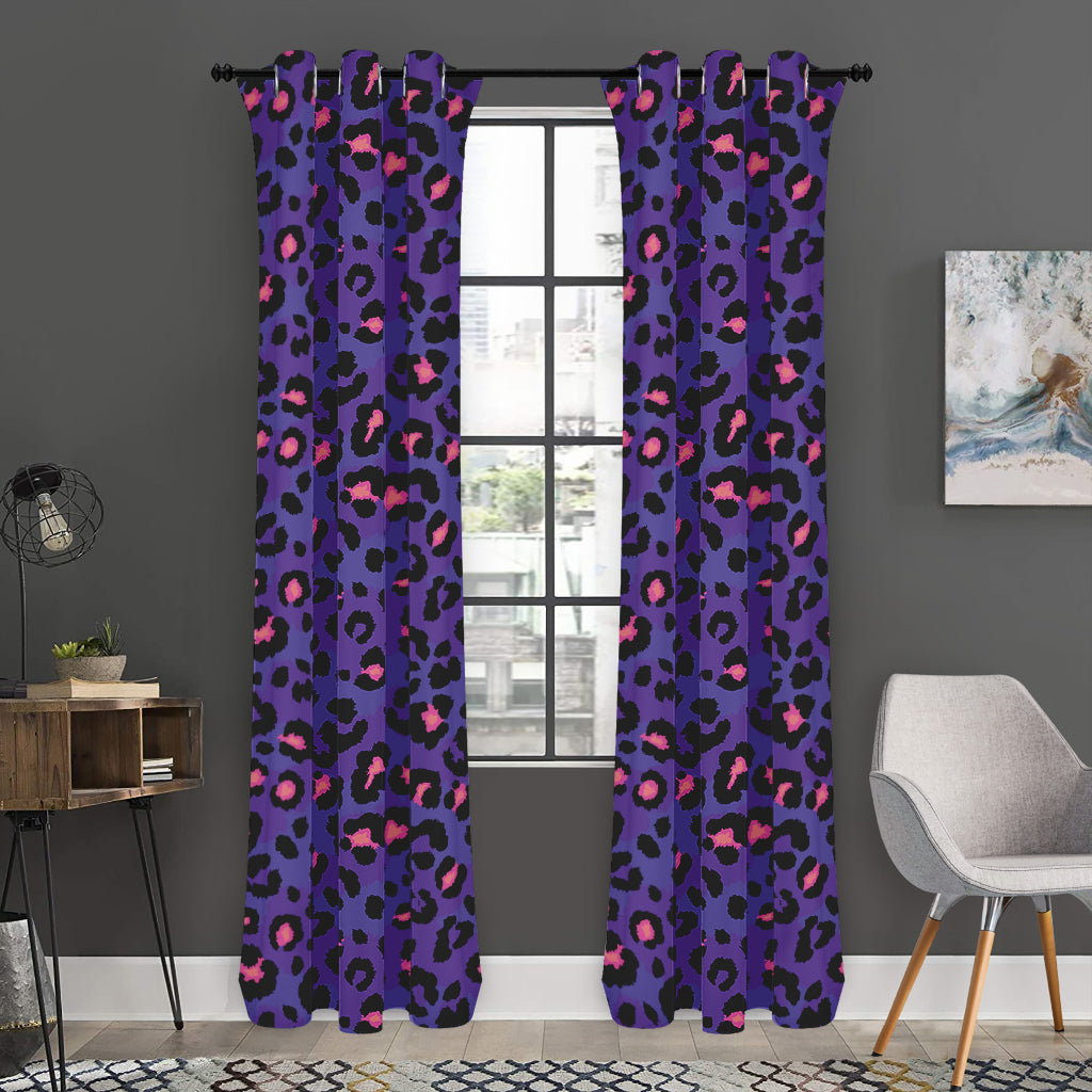 Purple And Pink Leopard Print Curtain
