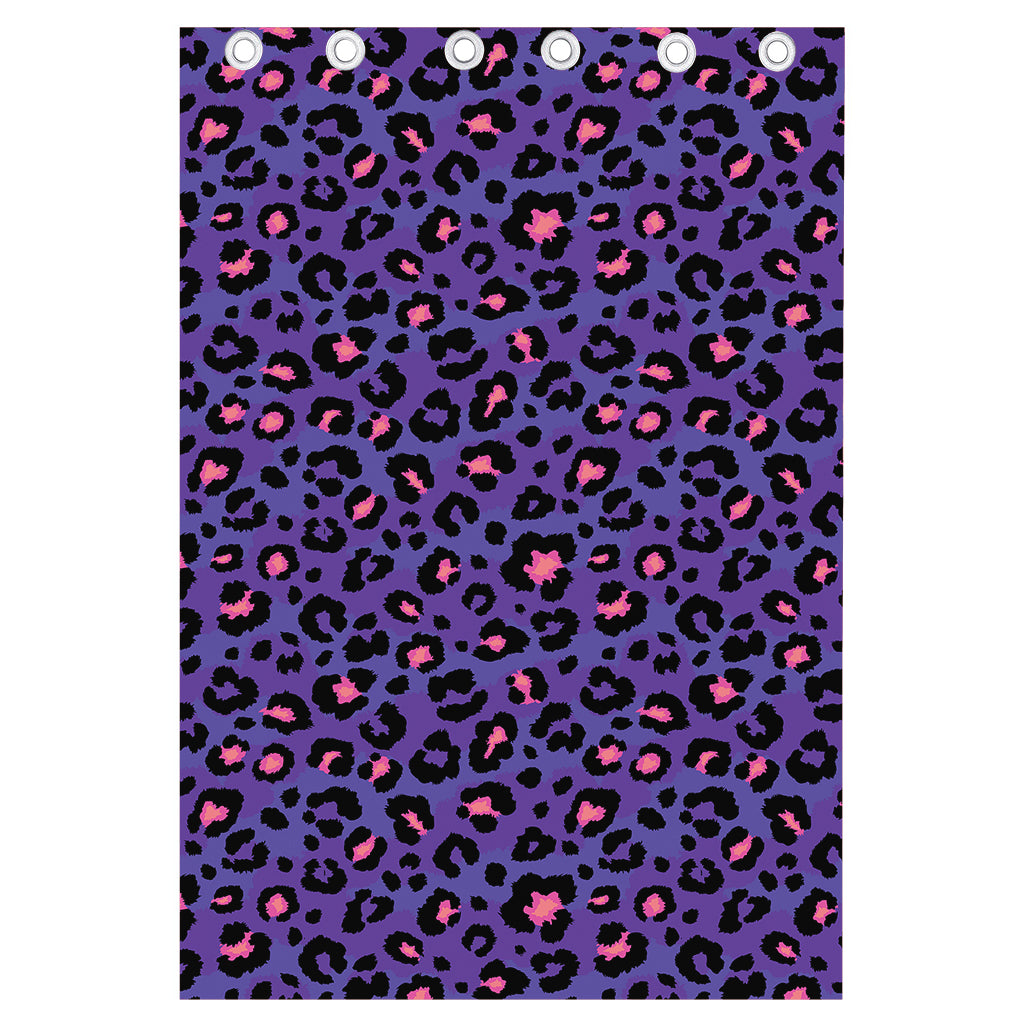 Purple And Pink Leopard Print Curtain