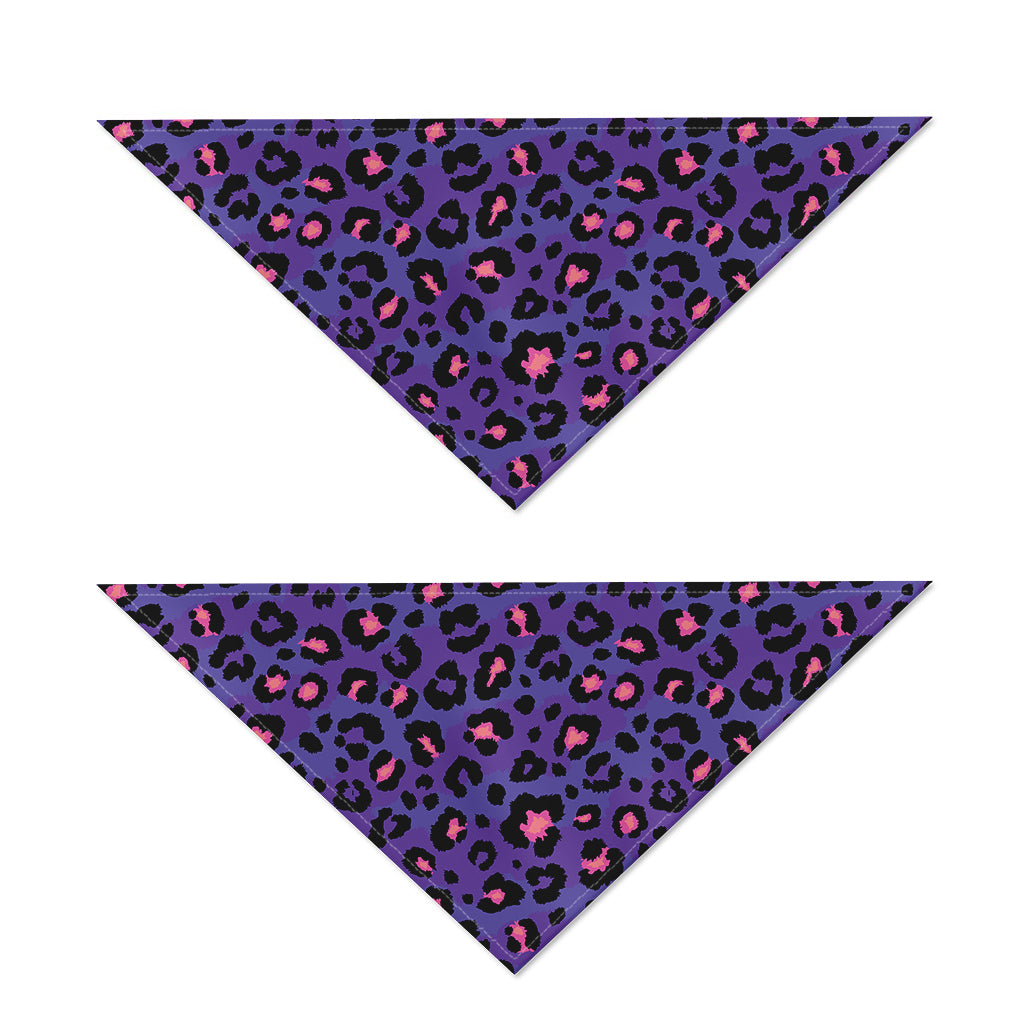 Purple And Pink Leopard Print Dog Bandana