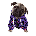 Purple And Pink Leopard Print Dog Zip Up Hoodie