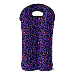 Purple And Pink Leopard Print Double Neoprene Wine Tote