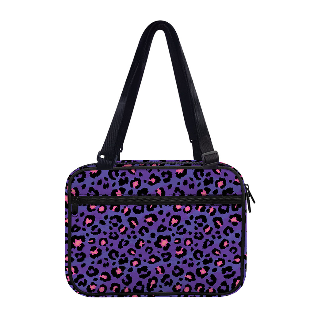 Purple And Pink Leopard Print Double Strap Bible Bag