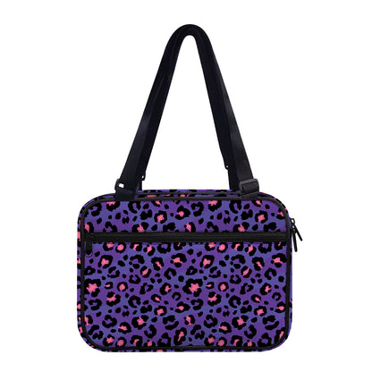 Purple And Pink Leopard Print Double Strap Bible Bag