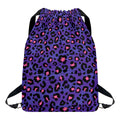 Purple And Pink Leopard Print Drawstring Backpack