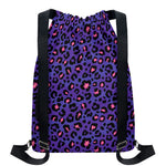 Purple And Pink Leopard Print Drawstring Backpack