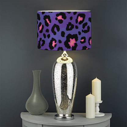 Purple And Pink Leopard Print Drum Lamp Shade