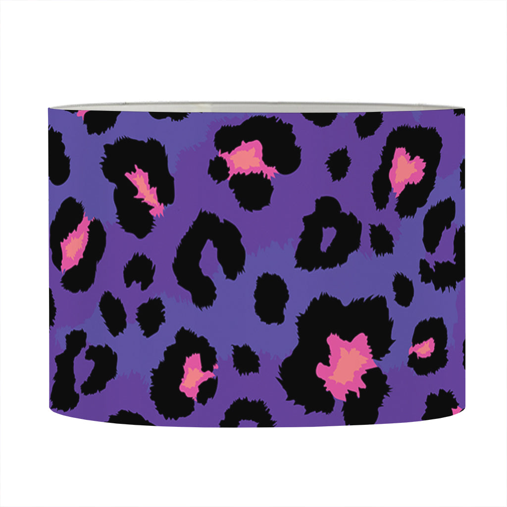 Purple And Pink Leopard Print Drum Lamp Shade