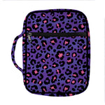 Purple And Pink Leopard Print Front Pocket Bible Bag