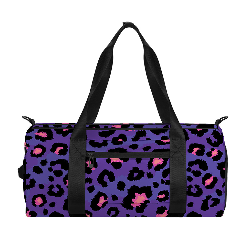 Purple And Pink Leopard Print Gym Bag