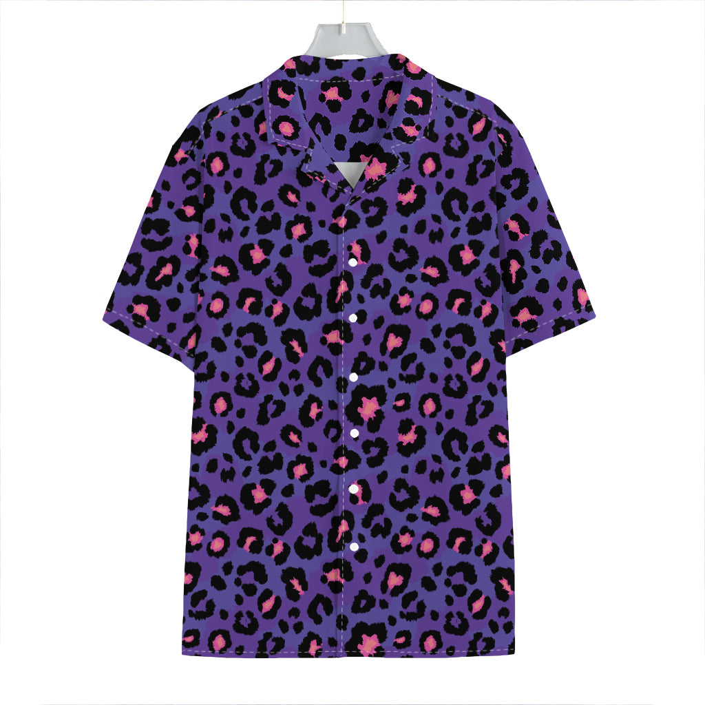 Purple And Pink Leopard Print Hawaiian Shirt