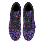 Purple And Pink Leopard Print High Top Leather Sneakers