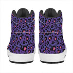 Purple And Pink Leopard Print High Top Leather Sneakers