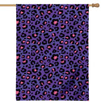 Purple And Pink Leopard Print House Flag
