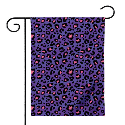 Purple And Pink Leopard Print House Flag