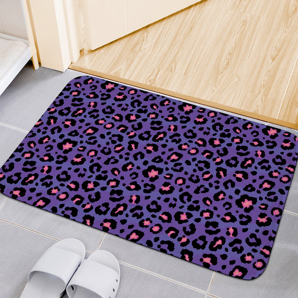 Purple And Pink Leopard Print Indoor Door Mat