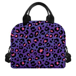 Purple And Pink Leopard Print Insulated Lunch Bag
