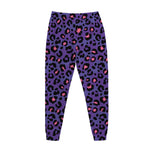 Purple And Pink Leopard Print Jogger Pants