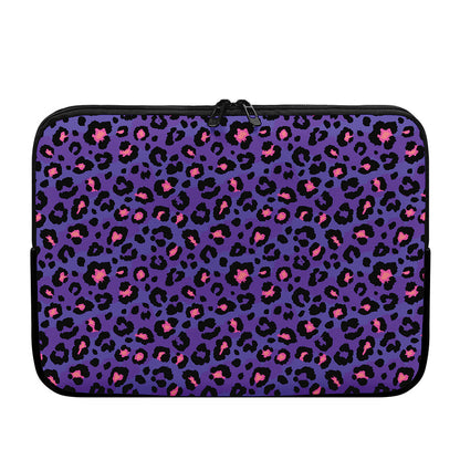Purple And Pink Leopard Print Laptop Sleeve