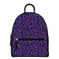 Purple And Pink Leopard Print Leather Backpack