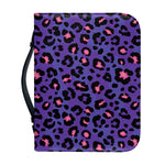 Purple And Pink Leopard Print Leather Bible Cover