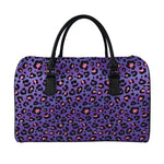 Purple And Pink Leopard Print Leather Duffle Bag