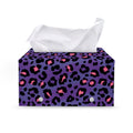 Purple And Pink Leopard Print Leather Tissue Box Cover