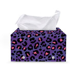 Purple And Pink Leopard Print Leather Tissue Box Cover