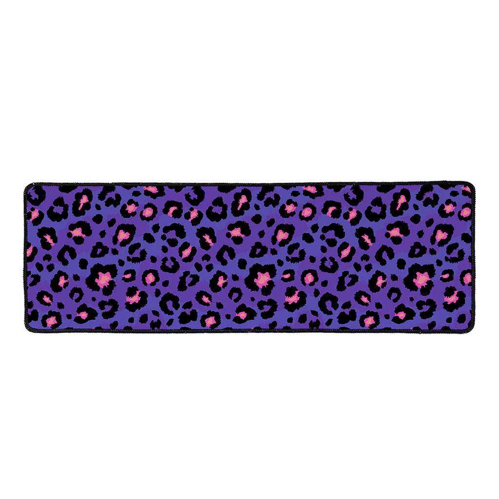 Purple And Pink Leopard Print Long Kitchen Mat
