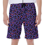 Purple And Pink Leopard Print Men's Beach Shorts