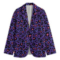 Purple And Pink Leopard Print Men's Blazer