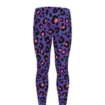 Purple And Pink Leopard Print Men's leggings