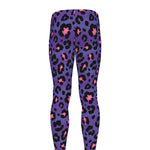 Purple And Pink Leopard Print Men's leggings