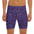 Purple And Pink Leopard Print Men's Long Boxer Briefs