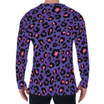 Purple And Pink Leopard Print Men's Long Sleeve T-Shirt
