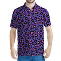 Purple And Pink Leopard Print Men's Polo Shirt