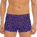 Purple And Pink Leopard Print Men's Short Boxer Briefs