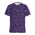 Purple And Pink Leopard Print Men's Athletic T-Shirt