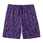 Purple And Pink Leopard Print Men's Swim Trunks