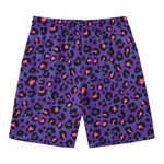 Purple And Pink Leopard Print Men's Swim Trunks