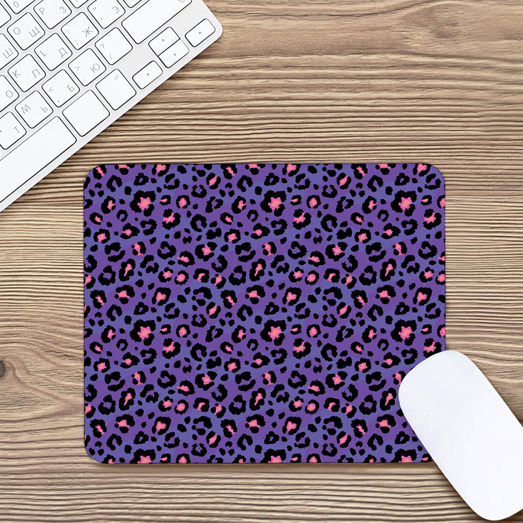 Purple And Pink Leopard Print Mouse Pad
