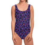 Purple And Pink Leopard Print One Piece Swimsuit