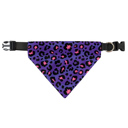 Purple And Pink Leopard Print Over The Collar Dog Bandana