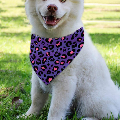 Purple And Pink Leopard Print Over The Collar Dog Bandana