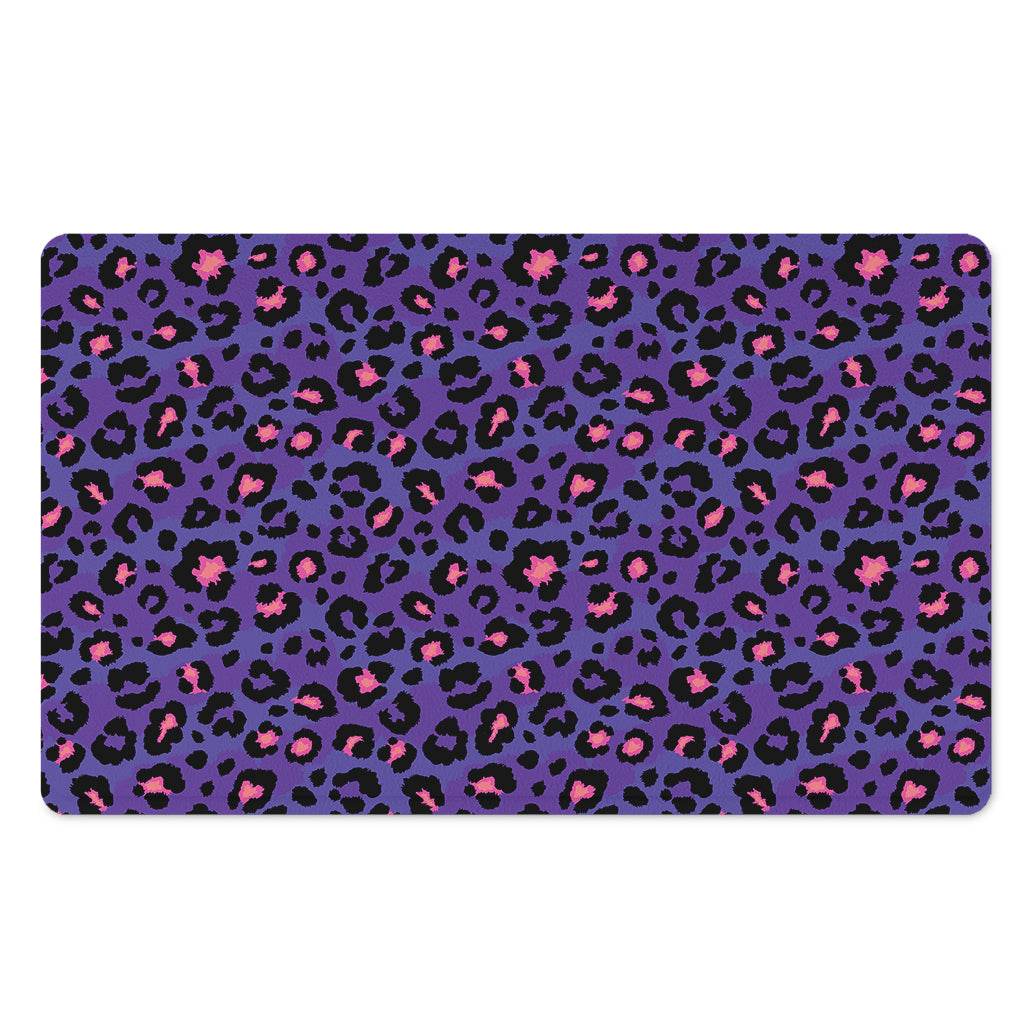 Purple And Pink Leopard Print Polyester Doormat