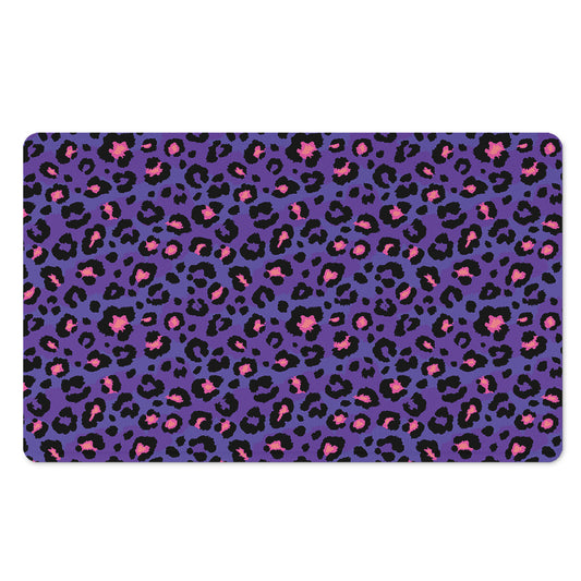 Purple And Pink Leopard Print Polyester Doormat