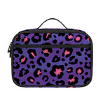 Purple And Pink Leopard Print Portable Lunch Bag