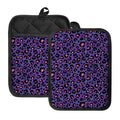 Purple And Pink Leopard Print Pot Holders With Pocket