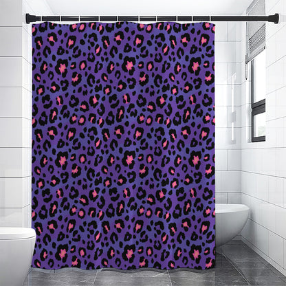 Purple And Pink Leopard Print Premium Shower Curtain